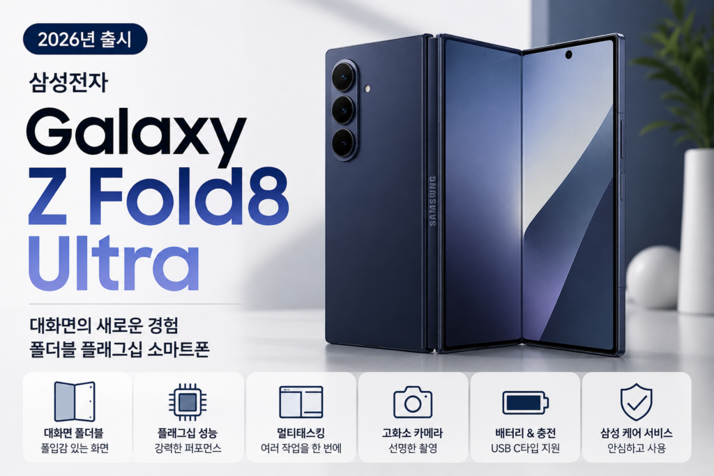 삼성전자 Galaxy Z Fold8 Ultra 자급제 SM-F976N 대화면 AI기능 200MP카메라 120Hz주사율 멀티태스킹 제품 이미지