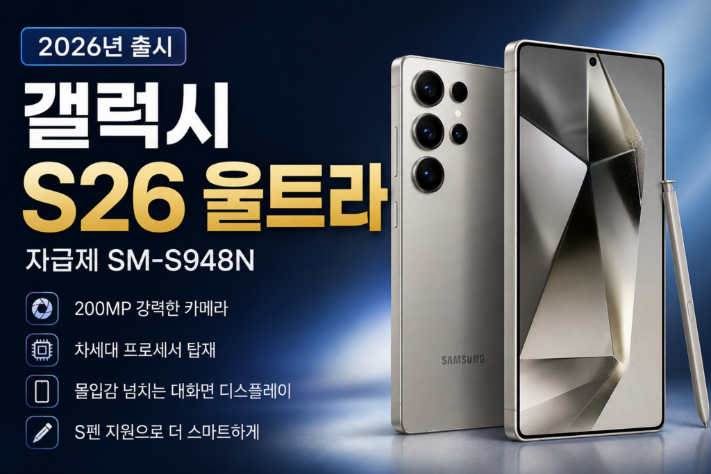삼성전자 갤럭시 S26 Ultra 자급제 SM-S948N 프라이버시디스플레이 S펜내장 200MP카메라 100배줌 스냅드래곤8엘리트5세대 제품 이미지