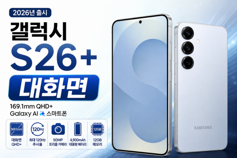 삼성전자 갤럭시 S26 Plus 자급제 SM-S947N 대화면 120Hz주사율 50MP카메라 3배광학줌 4900mAh배터리