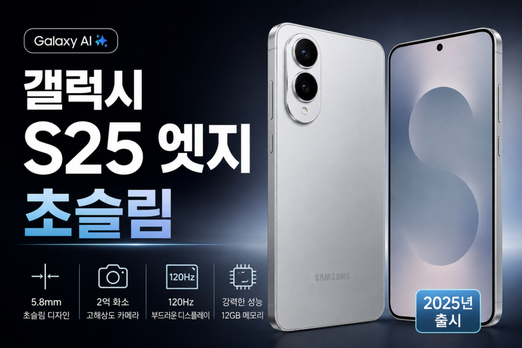 삼성전자 갤럭시 S25 Edge 자급제 SM-S937N 초슬림디자인 163g경량 200MP카메라 120Hz주사율 AI기능 제품 이미지