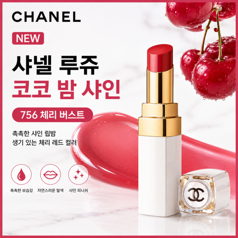 넬 NEW 루쥬 코코 밤 샤인 컬러 립밤 756 체리 버스트 3g 171756 틴티드 투명발색 립케어 자연혈색 여자선물