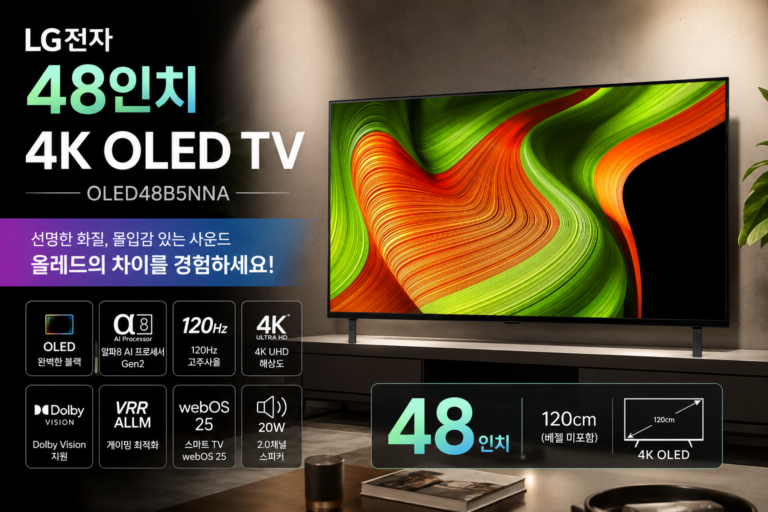 LG전자 4K UHD 올레드 TV OLED48B5NNA 48인치 120Hz 돌비비전 VRR 콘솔게임용