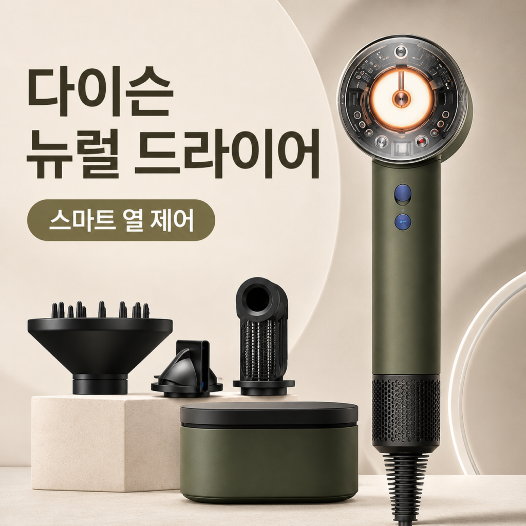 다이슨 슈퍼소닉 뉴럴 헤어 드라이어 266977-01 두피보호 자동온도조절 열손상방지 빠른건조 스마트노즐 제품 이미지