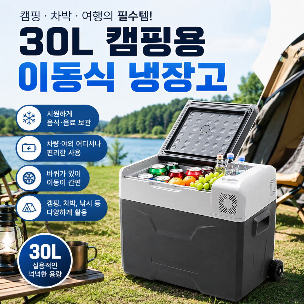 알피쿨 30L 캠핑용 이동식 냉장고 KRCX30BT 차량용 차박 블루투스 온도조절 냉동보관 제품 이미지