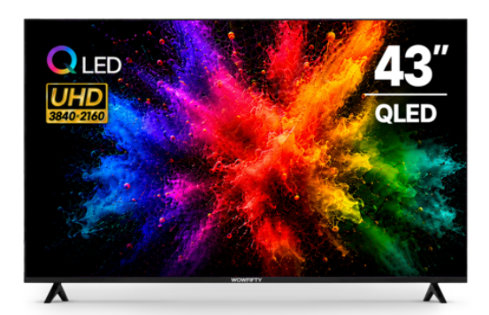 와우피프티 4K UHD QLED 스마트TV 43UHD-QS × 109cm(43인치) 가성비 고화질 OTT시청 선명한화면 스탠드형