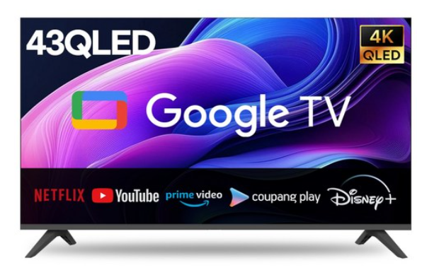 티브이지 43인치 QLED UHD 스마트TV 베젤리스 최신형 고화질 1등급티비 43QLED 넷플릭스지원 유튜브시청 화면미러링 HDR10 블루투스연결